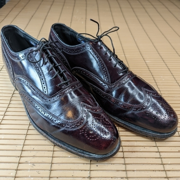 Florsheim Other - Florsheim Burgundy Leather Wingtip Brogue Oxford Dress Shoes Men's Size 10.5E 23
